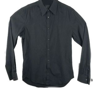 Armani exchange pin stripe black button down M/L